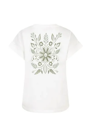 T-shirt Lilou wit met groen label 453 Lofty Manner