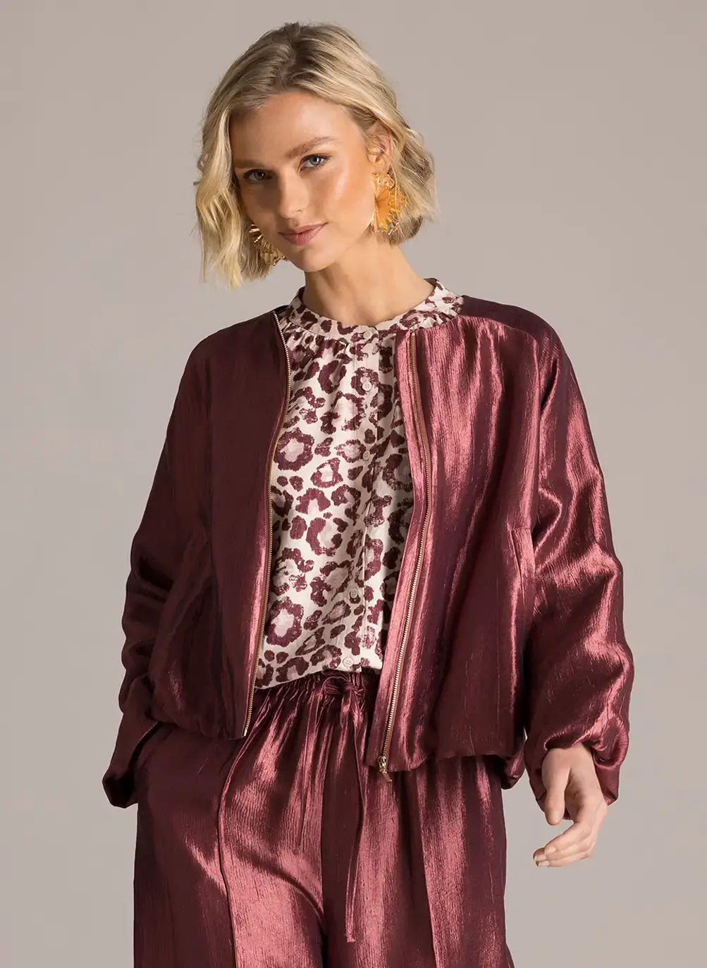 Bomberjasje Jacket Plum Loose Fit Yest