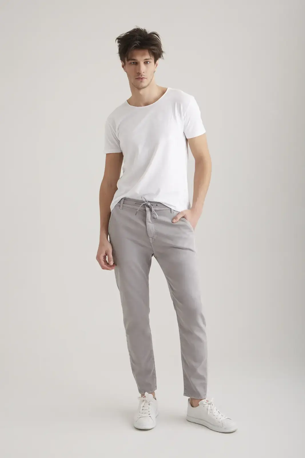 Felix Mid Waist Regular Length Jogger Chino Trouser grey COJ
