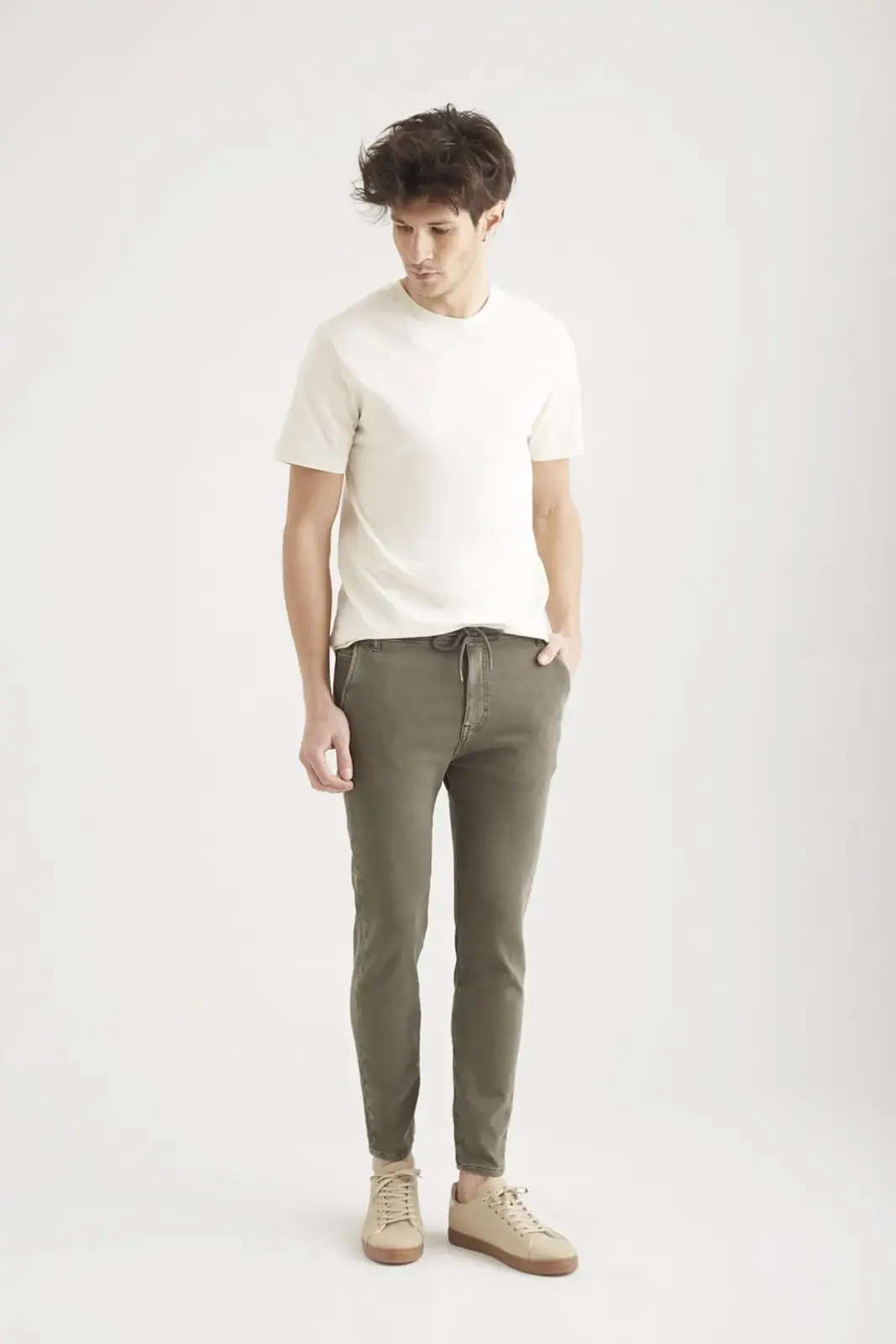 Felix Mid Waist Regular Length Jogger Chino Trouser dark green COJ
