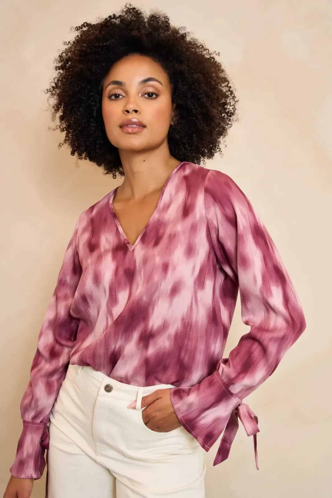 Blouse Lora met print en een losvallende Lofty Manner