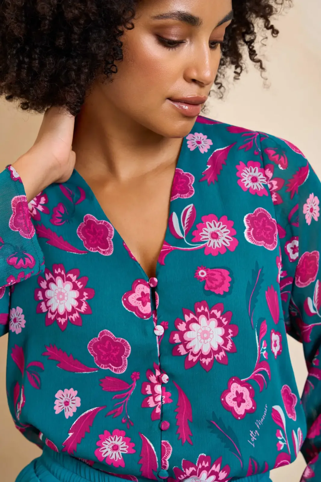 Blouse Meva silver flower Lofty Manner