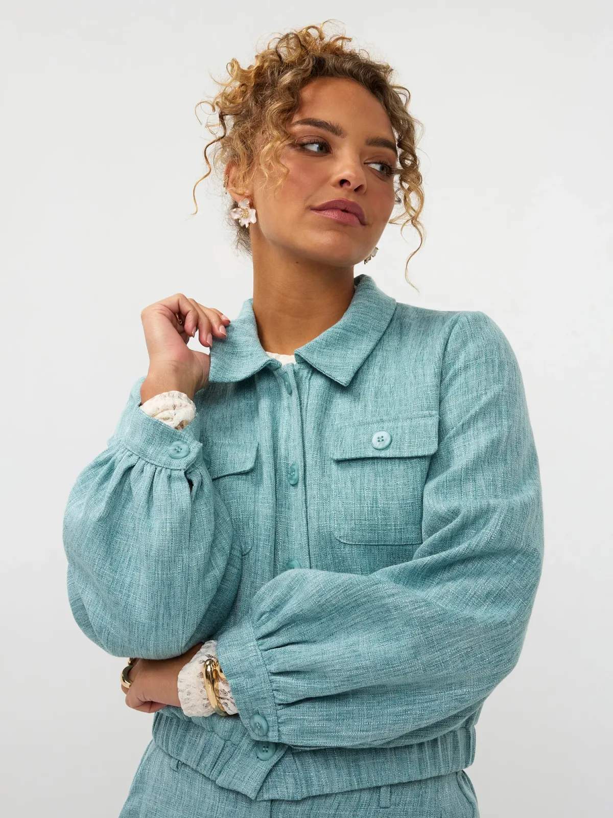 Jacket jinte Turquoise melange  Ydence