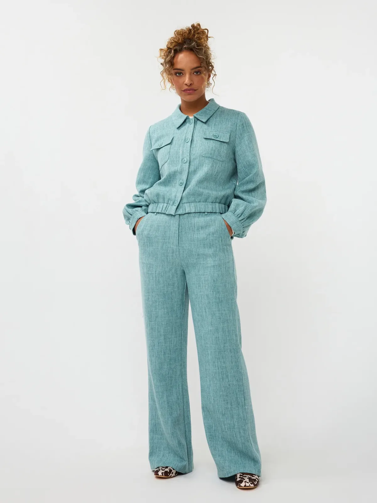 Pants Leona turquoise melange  Ydence