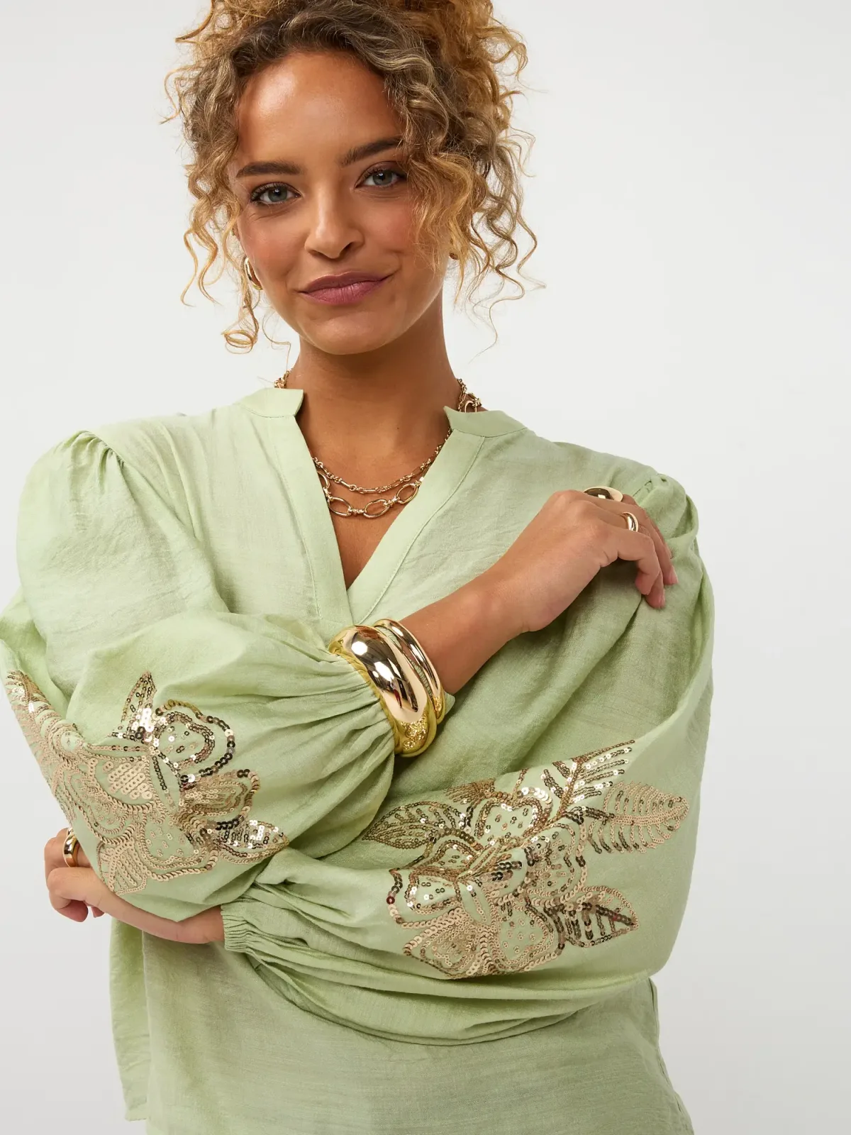 Blouse Rose soft green 80183 Ydence