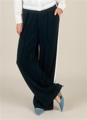 Broek Ilma donker blauw navy/offwhite streep Yest
