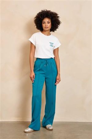 Broek Siona teal hoge taille & rechte pijp Lofty manner