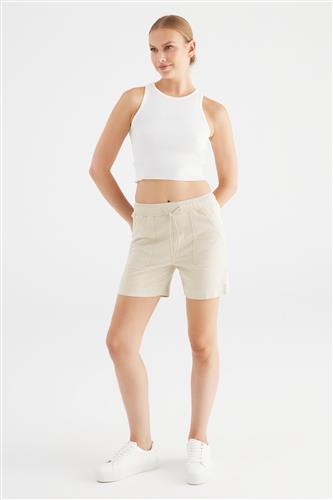 Agnes Beige Mid Waist Regular Length Jogger COJ