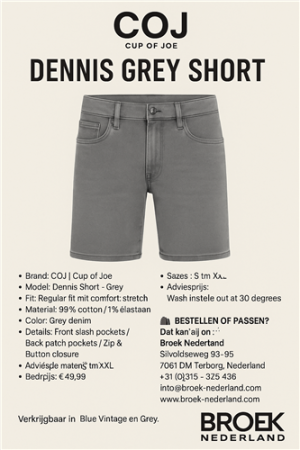 Dennis Grey short korte broek COJ