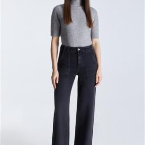 Lulu black VT High Waist Full Length Patch Pocket Jeans COJ