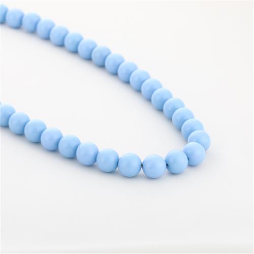 Halsketting kralen Light Blue Stainless 40+5 cm BN