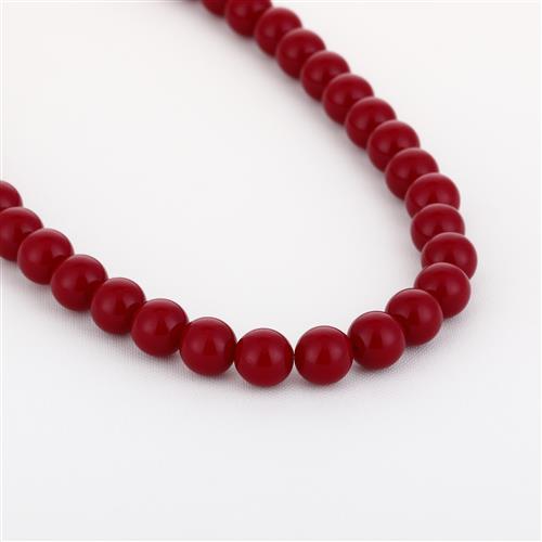Halsketting kralen Deep Red Stainless 40+5 cm BN