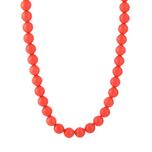 Halsketting kralen Bright Orange Stainless 40+5 cm BN
