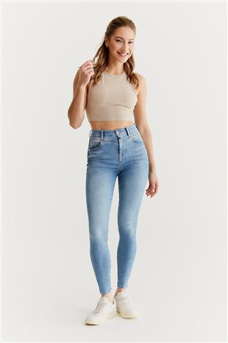 Lisa Light blue Ultra High Waist Regular Length 5 Pocket Jeans COJ