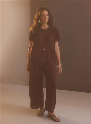 Megan top coffe brown loose fit 36 Yest