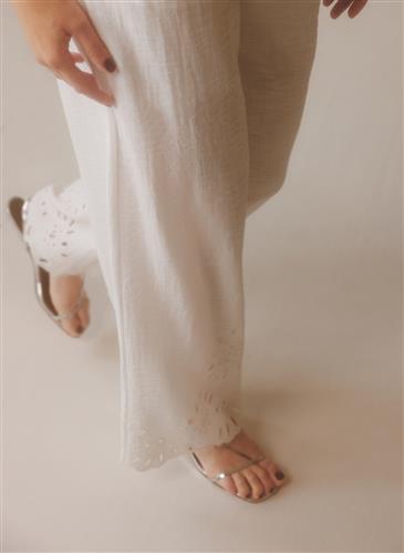 Broek Maruska Off White wide leg  Yest