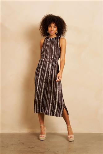 Dress Rox brown sripe print  Lofty Manner