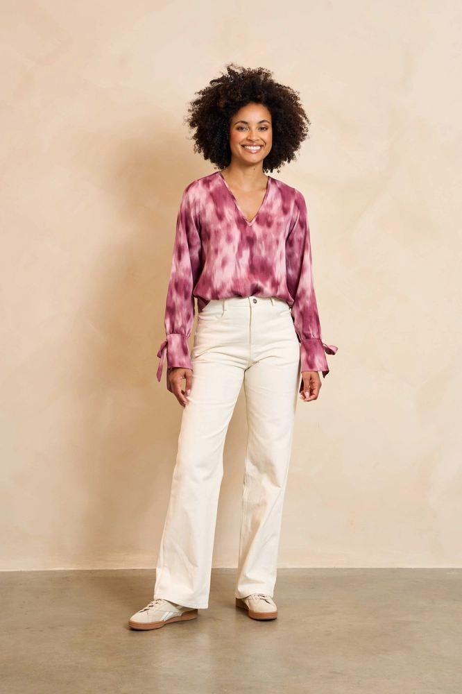 Blouse Lora met print en een losvallende Lofty Manner